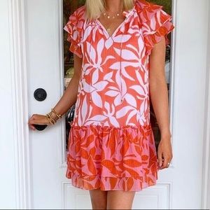 Marie Oliver Pink and Orange Reid Dress
